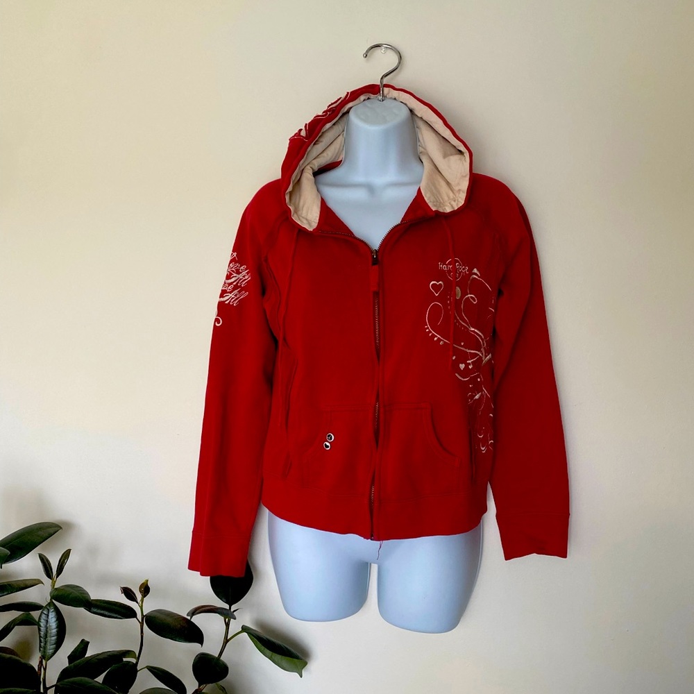 Hard Rock Cafe Sweatshirt Foxwoods Medium Wine Red Cute Hoodie
